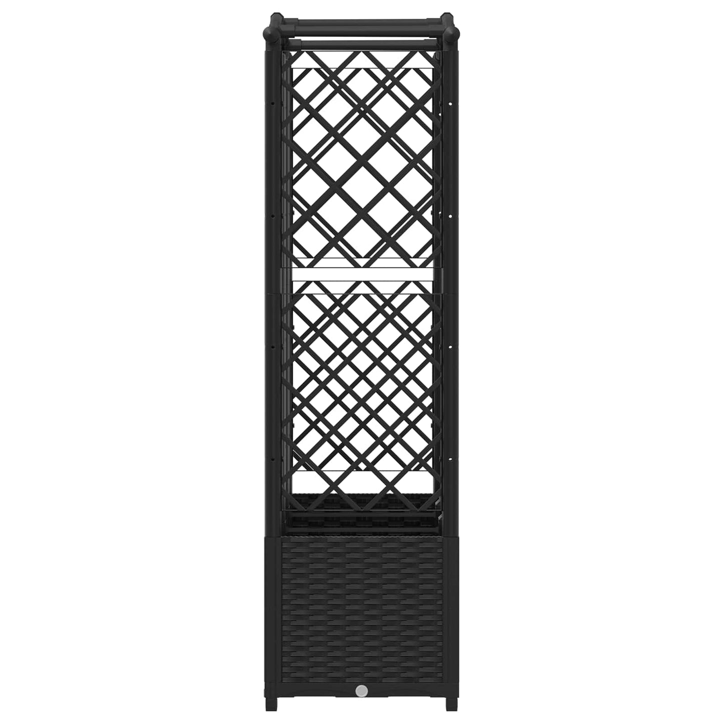 Verhoogd Bed met Trellis en Dak Zwart 163 x 40 x 141 cm PP