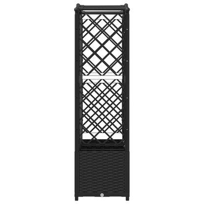 Verhoogd Bed met Trellis en Dak Zwart 163 x 40 x 141 cm PP