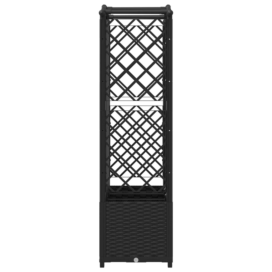 Verhoogd Bed met Trellis en Dak Zwart 163 x 40 x 141 cm PP