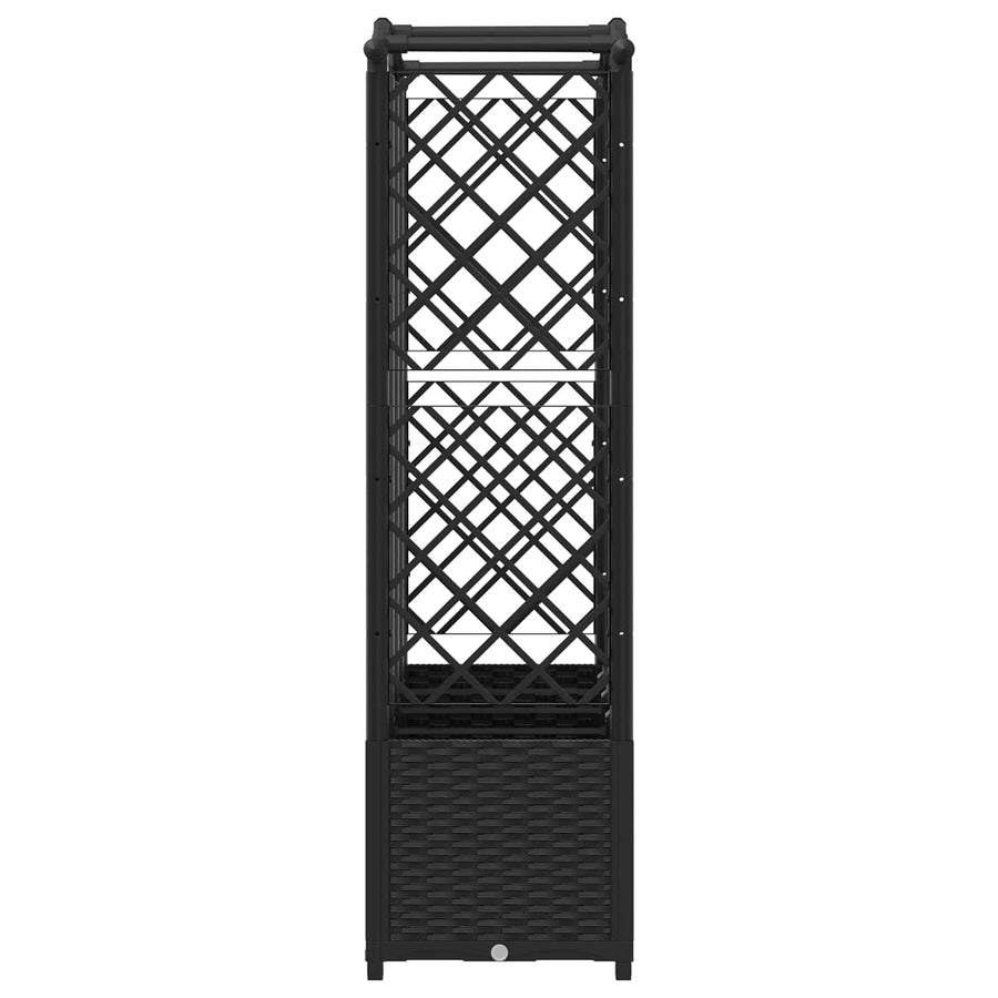 Verhoogd Bed met Trellis en Dak Zwart 204 x 40 x 141 cm PP