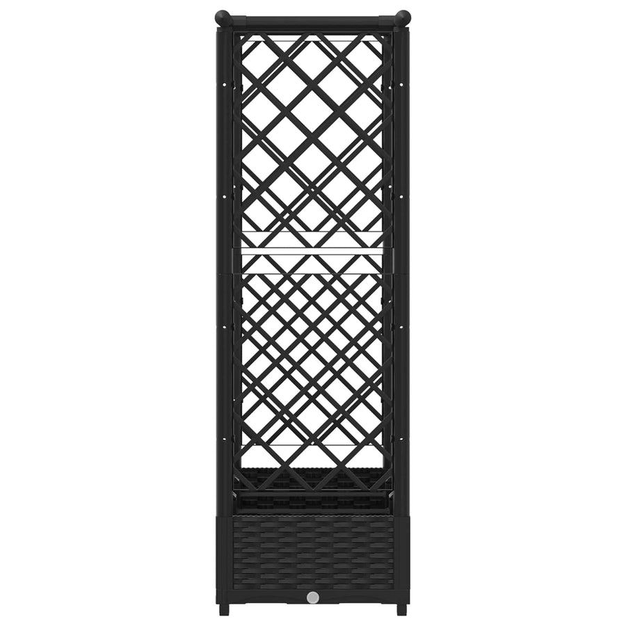Verhoogd Bed met Trellis en Dak Zwart 164 x 40 x 123 cm PP
