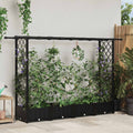 Verhoogd Bed met Trellis en Dak Zwart 203 x 40 x 123 cm PP