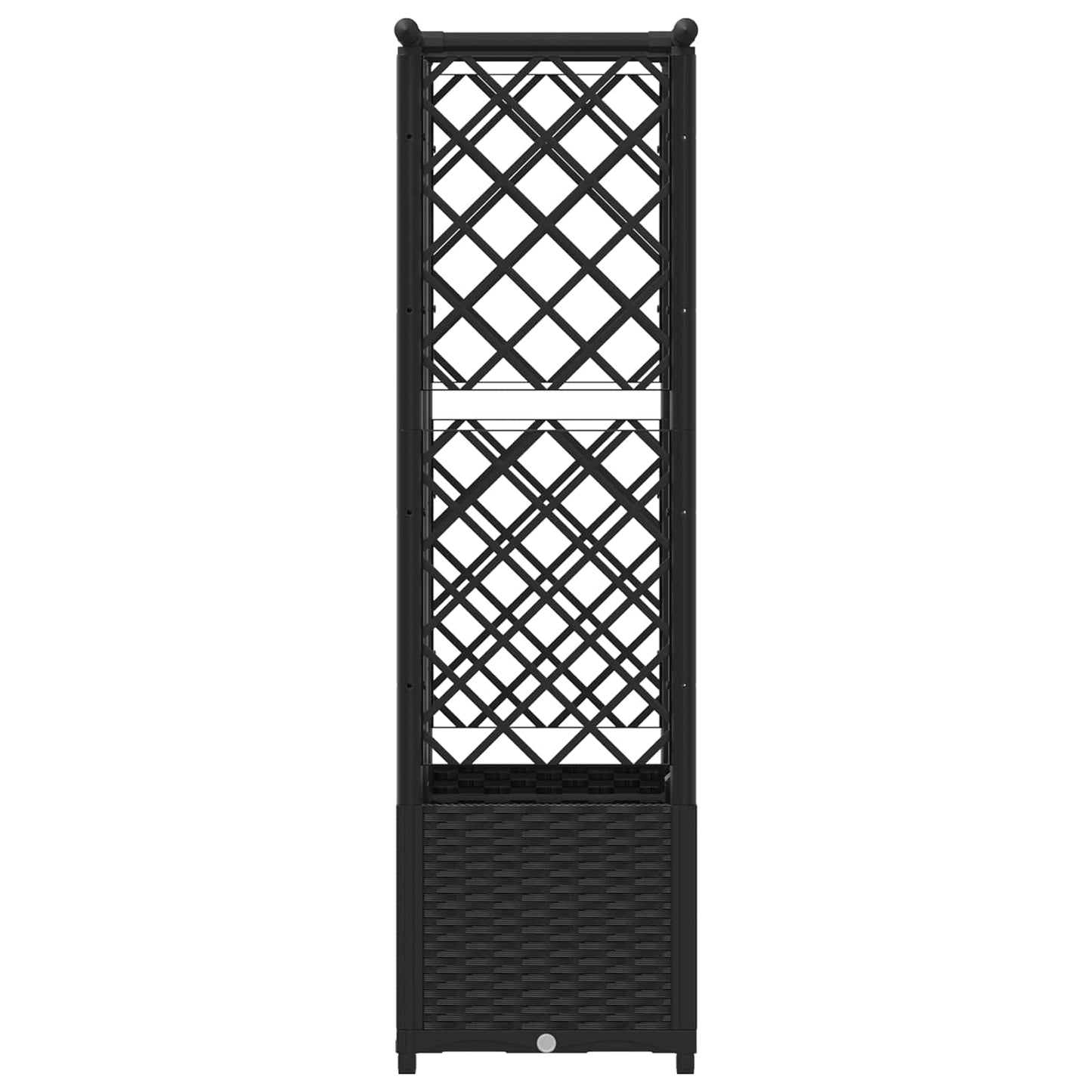 Verhoogd Bed met Trellis en Dak Zwart 124,5 x 40 x 138 cm PP