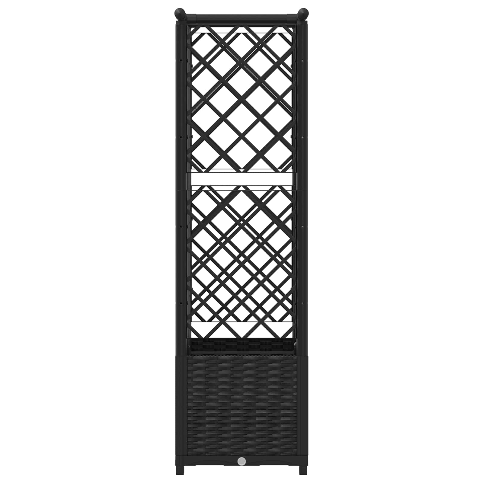 Verhoogd Bed met Trellis en Dak Zwart 124,5 x 40 x 138 cm PP