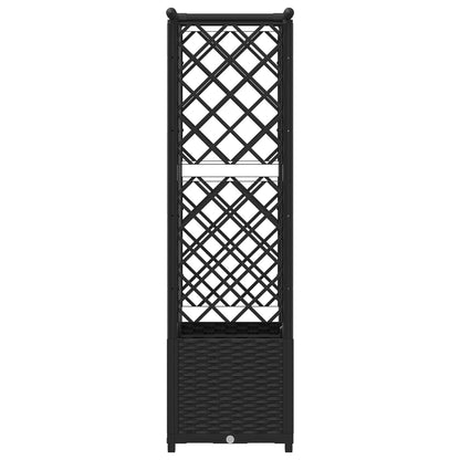 Verhoogd Bed met Trellis en Dak Zwart 124,5 x 40 x 138 cm PP