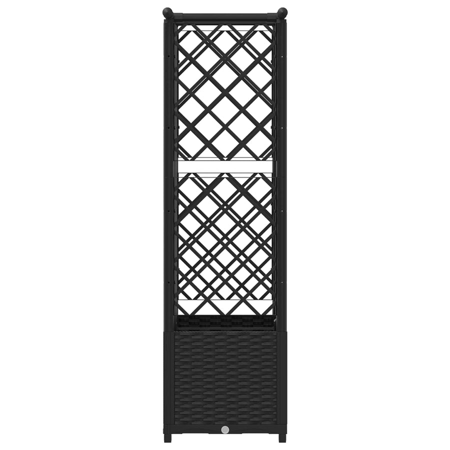 Verhoogd Bed met Trellis en Dak Zwart 124,5 x 40 x 138 cm PP