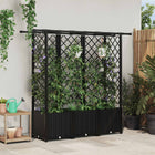 Verhoogd tuinbed met dak 162,5x40x138 cm zwart