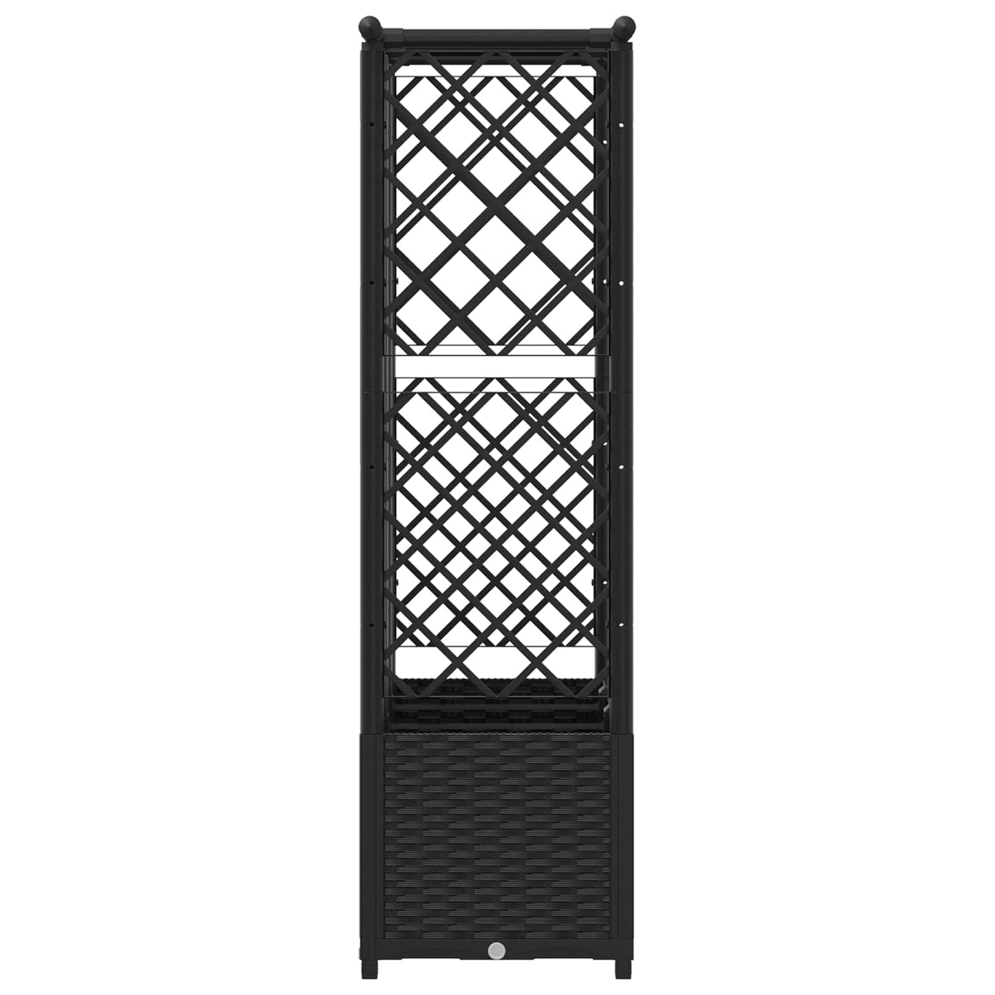 Verhoogd Bed met Trellis en Dak Zwart 162,5 x 40 x 138 cm PP