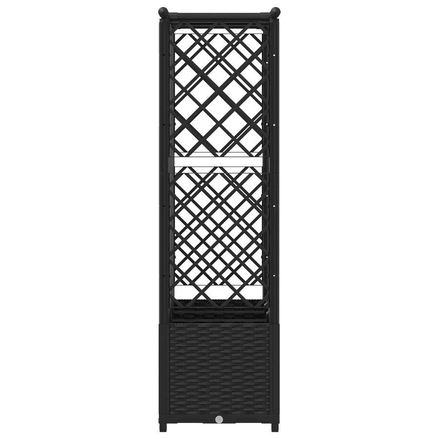 Verhoogd Bed met Trellis en Dak Zwart 162,5 x 40 x 138 cm PP