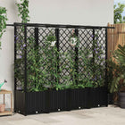 Verhoogd tuinbed met dak 203x40x138 cm zwart PP