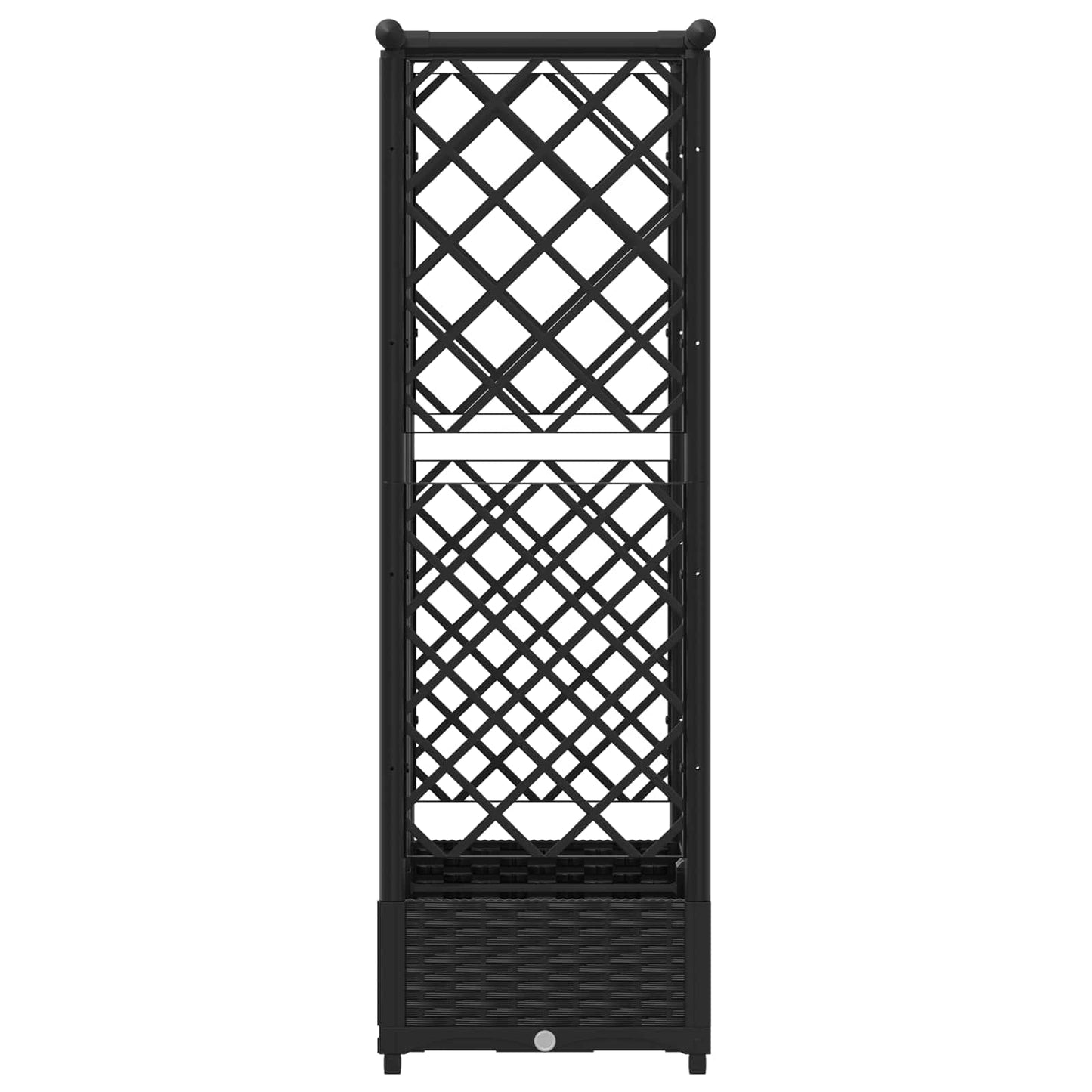 Verhoogd Bed met Trellis en Dak Zwart 124 x 40 x 123 cm PP