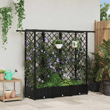 Verhoogd Bed met Trellis en Dak Zwart 164 x 40 x 123 cm PP