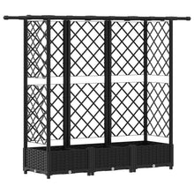 Verhoogd Bed met Trellis en Dak Zwart 164 x 40 x 123 cm PP