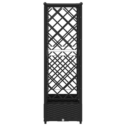 Verhoogd Bed met Trellis en Dak Zwart 164 x 40 x 123 cm PP