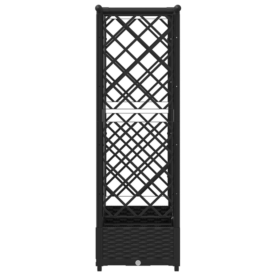 Verhoogd Bed met Trellis en Dak Zwart 164 x 40 x 123 cm PP