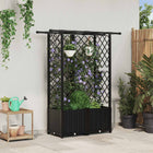 Verhoogd tuinbed met dak 124x40x138 cm zwart PP
