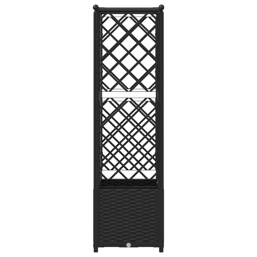Verhoogd Bed met Trellis en Dak Zwart 124 x 40 x 138 cm PP
