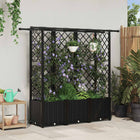 Verhoogd tuinbed met trellis en dak 163,5x40x138 cm PP zwart
