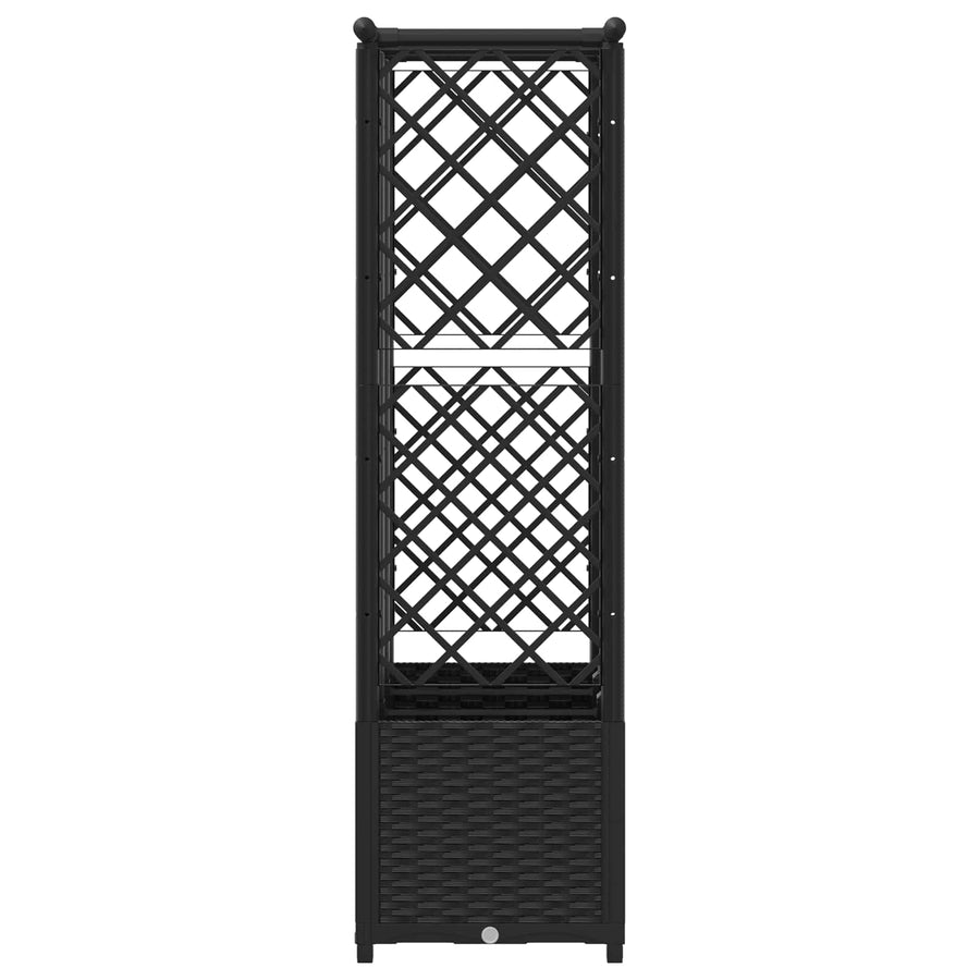 Verhoogd Bed met Trellis en Dak Zwart 163,5 x 40 x 138 cm PP