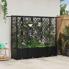Verhoogd tuinbed 202x40x138 cm zwart polypropyleen