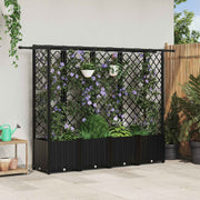 Verhoogd tuinbed 202x40x138 cm zwart polypropyleen