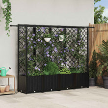 Verhoogd Bed met Trellis en Dak Zwart 202 x 40 x 138 cm PP