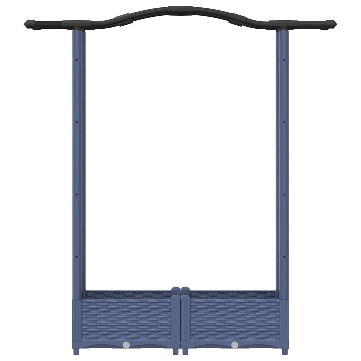 Verhoogd Bed met Trellis en Dak Grijs 124 x 40 x 125 cm PP