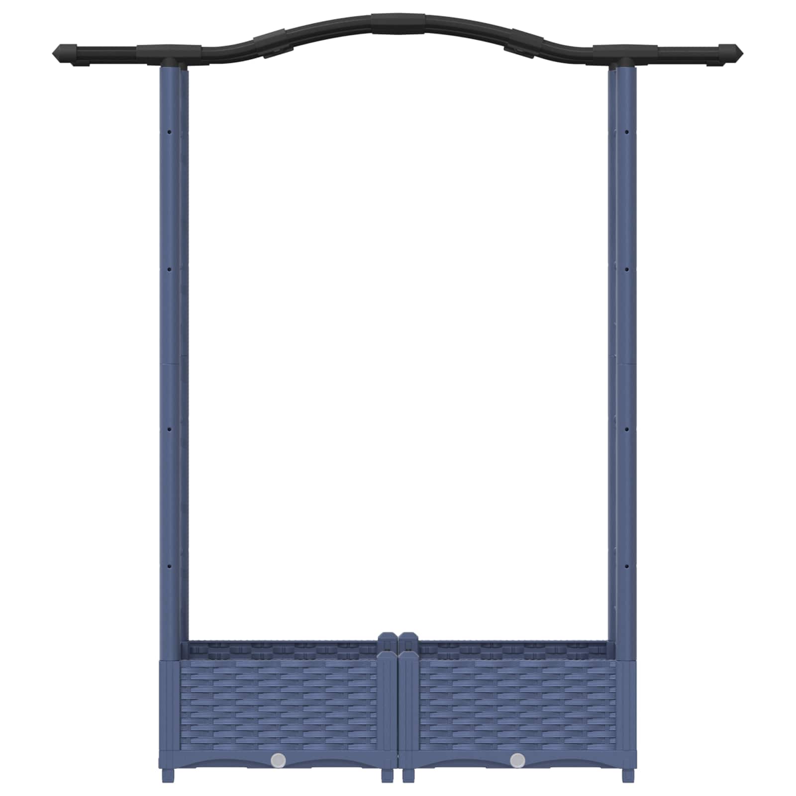 Verhoogd Bed met Trellis en Dak Grijs 124 x 40 x 125 cm PP