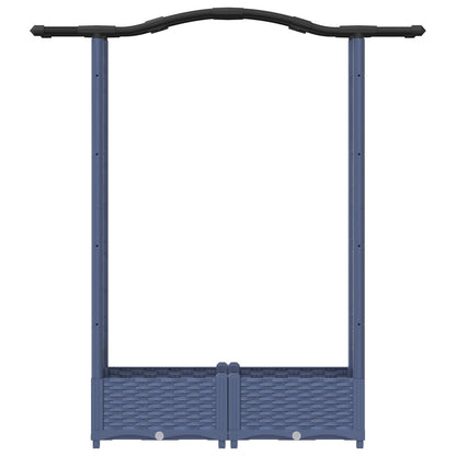 Verhoogd Bed met Trellis en Dak Grijs 124 x 40 x 125 cm PP