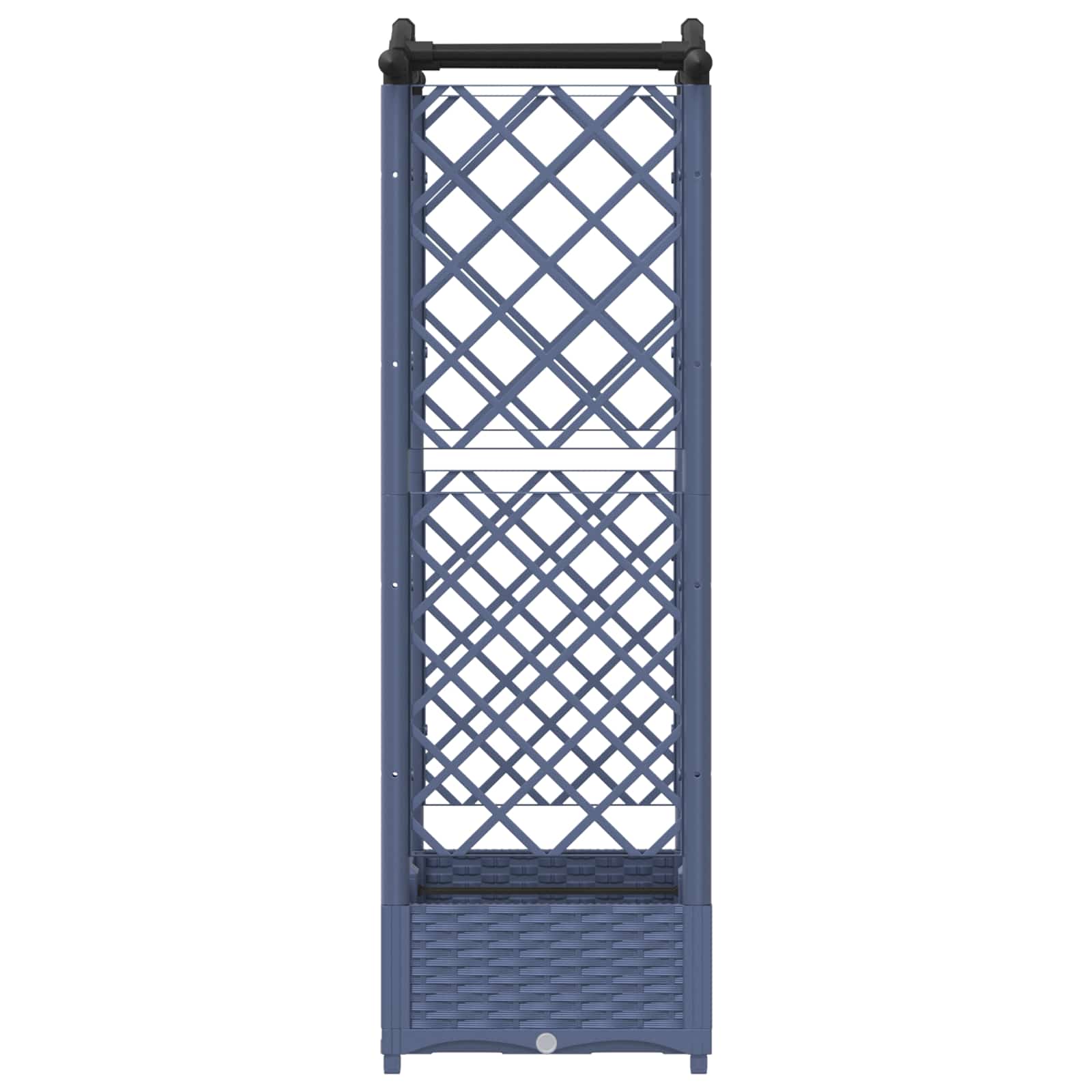 Verhoogd Bed met Trellis en Dak Grijs 124 x 40 x 125 cm PP