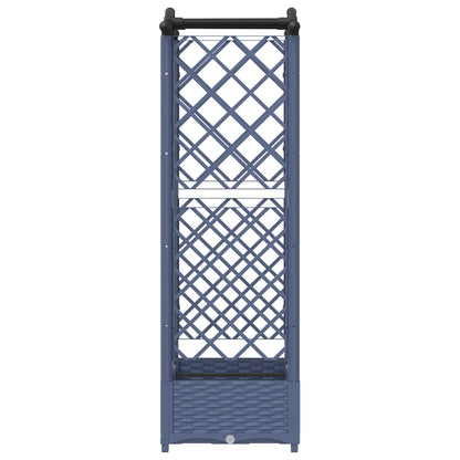 Verhoogd Bed met Trellis en Dak Grijs 124 x 40 x 125 cm PP
