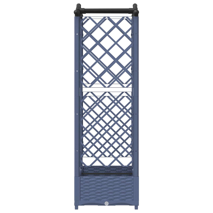 Verhoogd Bed met Trellis en Dak Grijs 124 x 40 x 125 cm PP