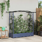 Verhoogd tuinbed 169x40x125 cm grijs PP met dak en latwerk