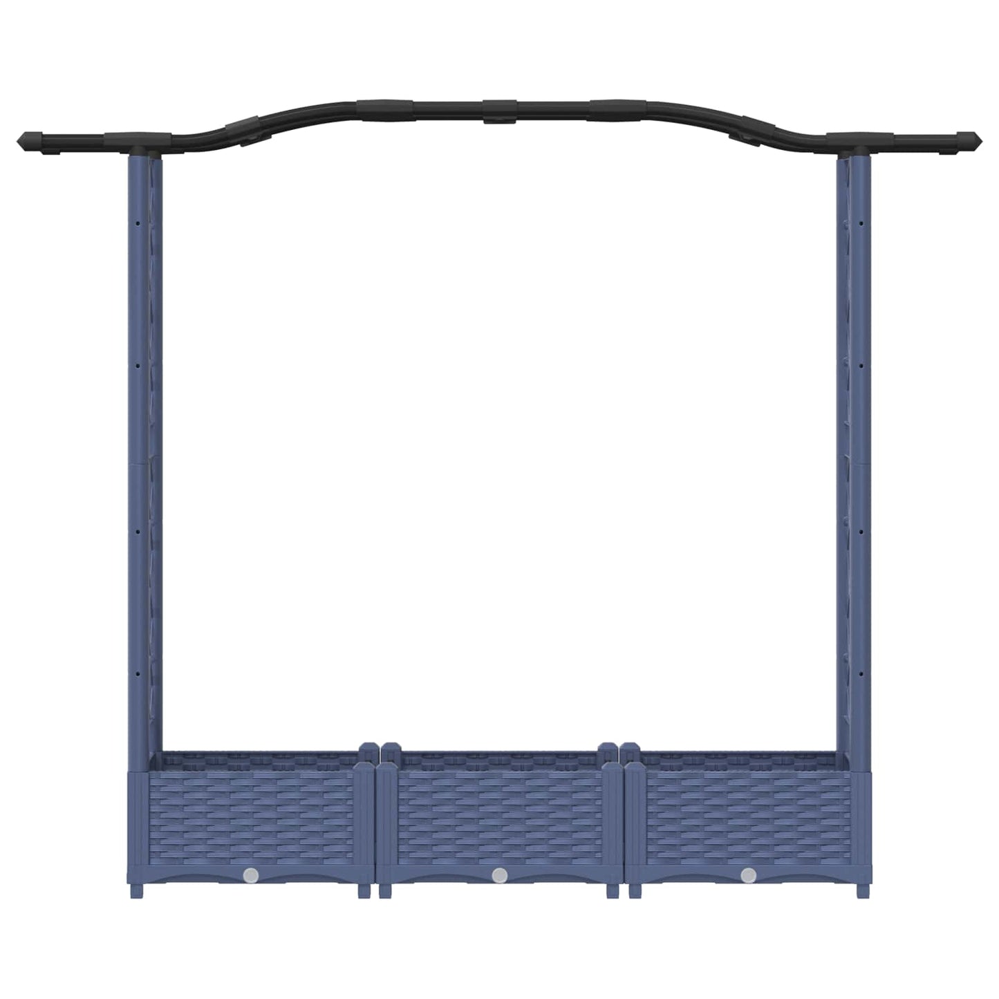 Verhoogd Bed met Trellis en Dak Grijs 169 x 40 x 125 cm PP