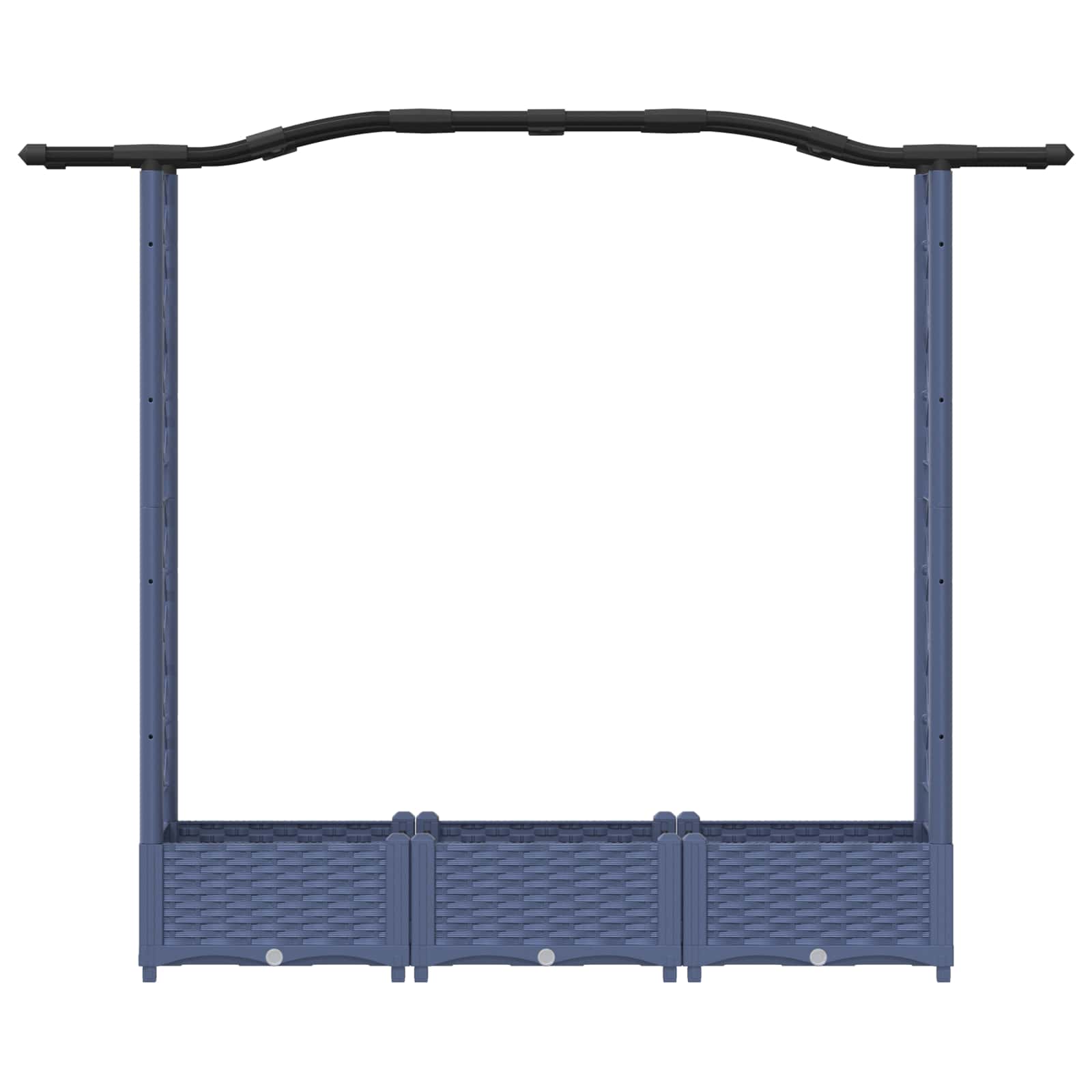 Verhoogd Bed met Trellis en Dak Grijs 169 x 40 x 125 cm PP