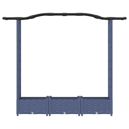 Verhoogd Bed met Trellis en Dak Grijs 169 x 40 x 125 cm PP