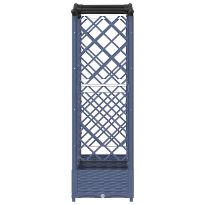 Verhoogd Bed met Trellis en Dak Grijs 169 x 40 x 125 cm PP