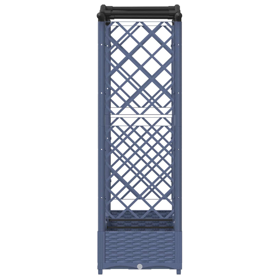 Verhoogd Bed met Trellis en Dak Grijs 169 x 40 x 125 cm PP