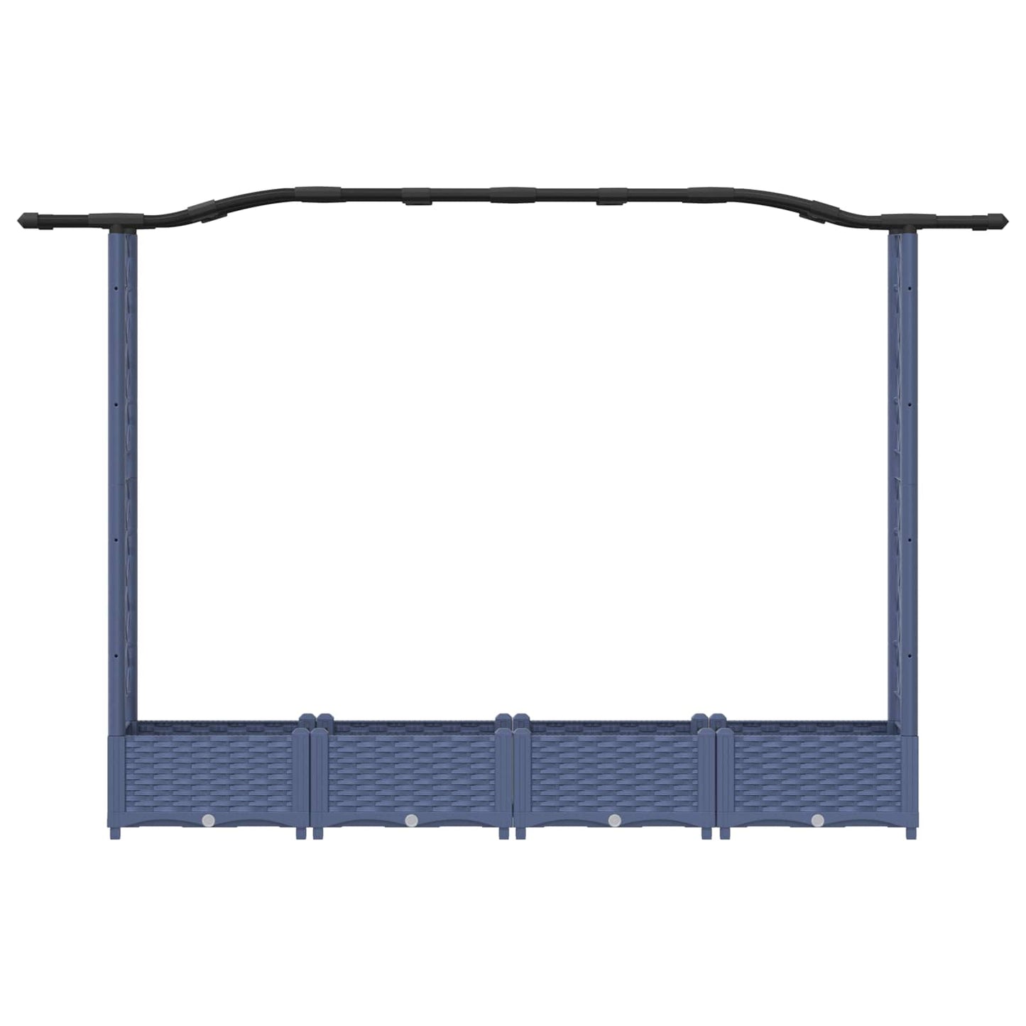 Verhoogd Bed met Trellis en Dak Grijs 207 x 40 x 126 cm PP