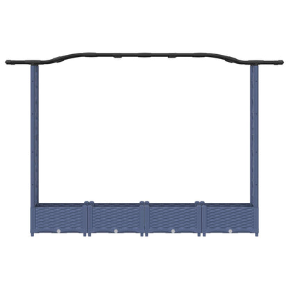 Verhoogd Bed met Trellis en Dak Grijs 207 x 40 x 126 cm PP