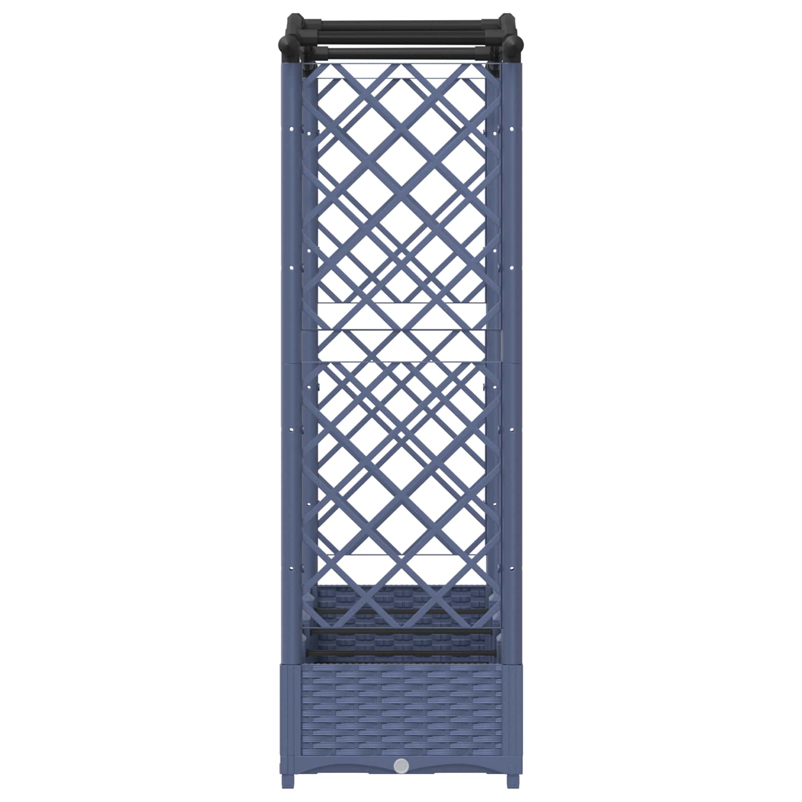 Verhoogd Bed met Trellis en Dak Grijs 207 x 40 x 126 cm PP
