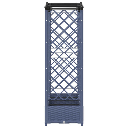 Verhoogd Bed met Trellis en Dak Grijs 207 x 40 x 126 cm PP