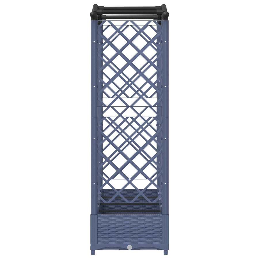 Verhoogd Bed met Trellis en Dak Grijs 207 x 40 x 126 cm PP