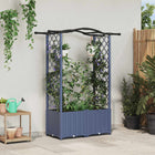 Verhoogd tuinbed 125x40x138 cm grijs PP met dak
