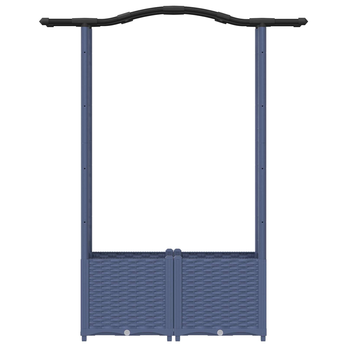 Verhoogd Bed met Trellis en Dak Grijs 125 x 40 x 138 cm PP