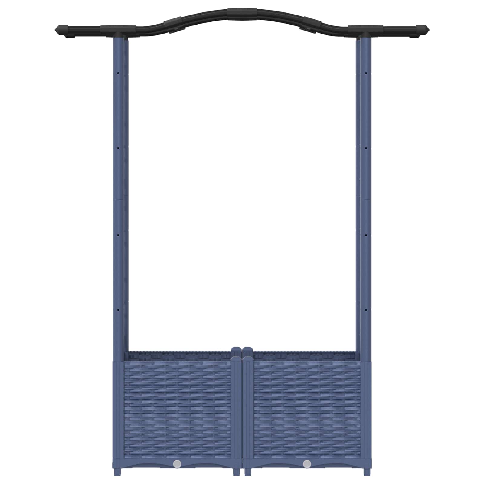 Verhoogd Bed met Trellis en Dak Grijs 125 x 40 x 138 cm PP