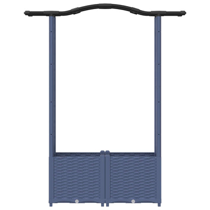 Verhoogd Bed met Trellis en Dak Grijs 125 x 40 x 138 cm PP