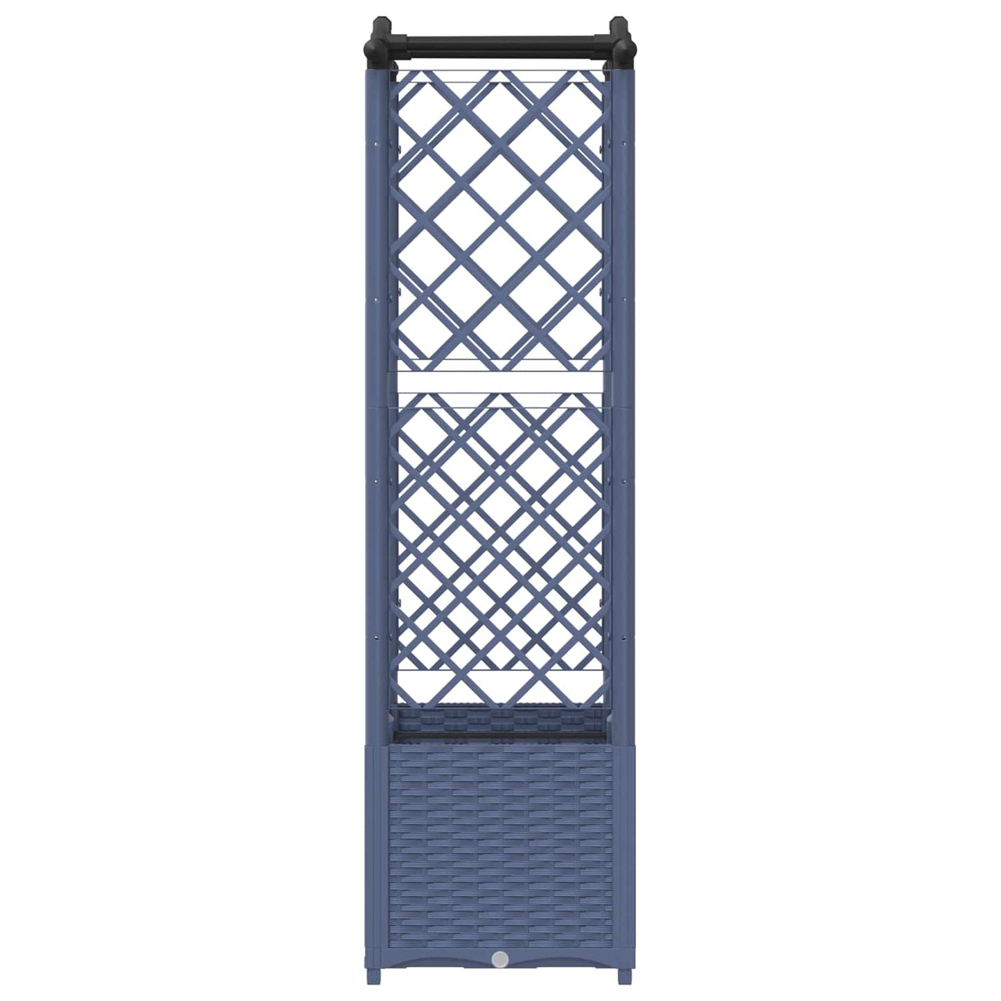 Verhoogd Bed met Trellis en Dak Grijs 125 x 40 x 138 cm PP