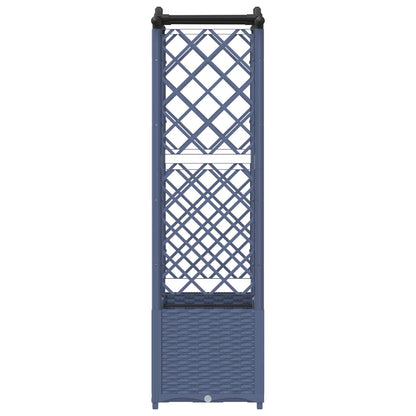 Verhoogd Bed met Trellis en Dak Grijs 125 x 40 x 138 cm PP