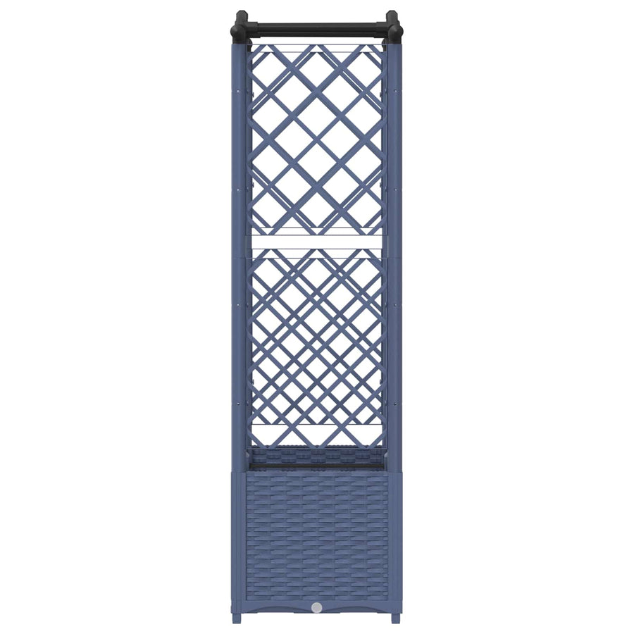 Verhoogd Bed met Trellis en Dak Grijs 125 x 40 x 138 cm PP